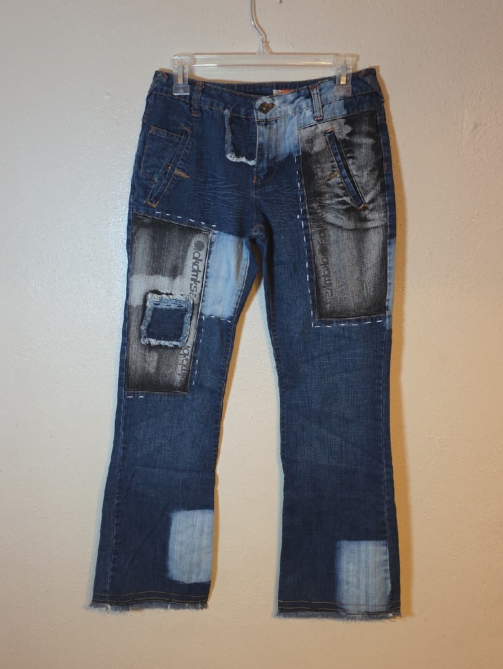 Akdmks Blue Patchwork Denim Jeans Womens Juniors Sz 7